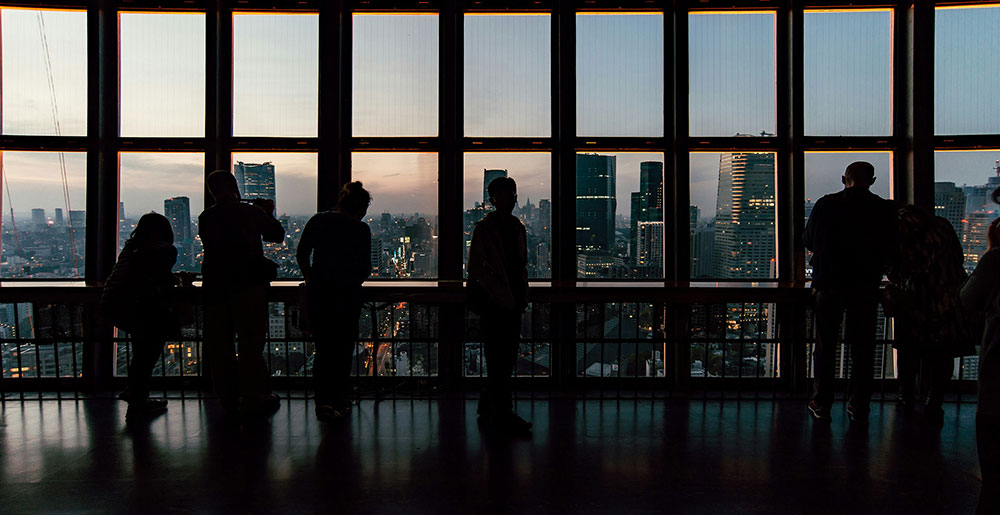 Workers in Office Building